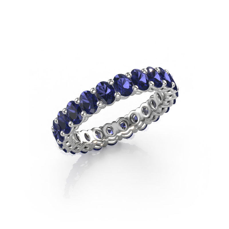 Image of Stackable ring Heddy OVL 3x4 585 white gold Sapphire 4x3 mm