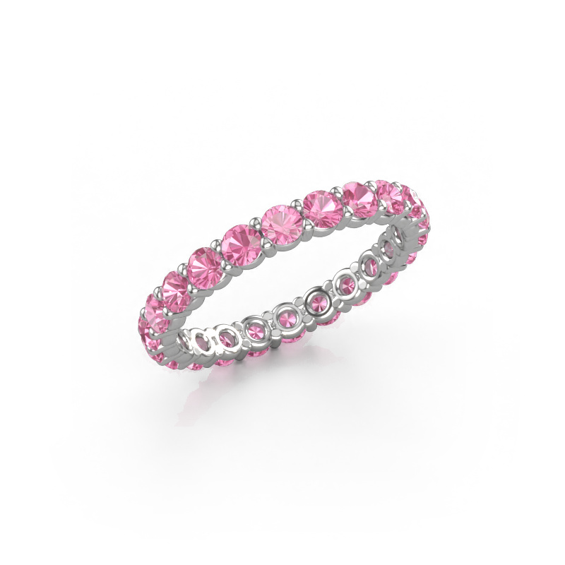 Image of Stackable ring Heddy rnd 2.7 585 white gold Pink sapphire 2.7 mm