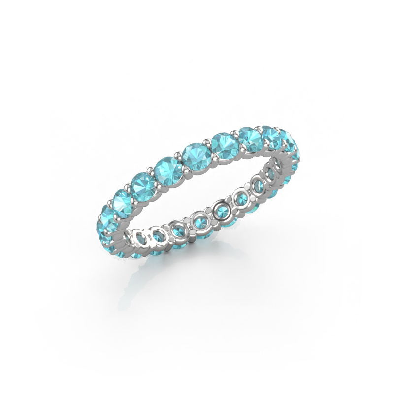 Image of Stackable ring Heddy rnd 2.7 585 white gold Blue topaz 2.7 mm