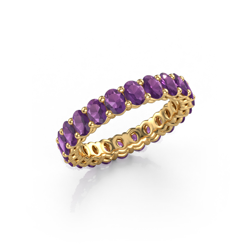 Image of Stackable ring Heddy OVL 3x4 585 gold Amethyst 4x3 mm