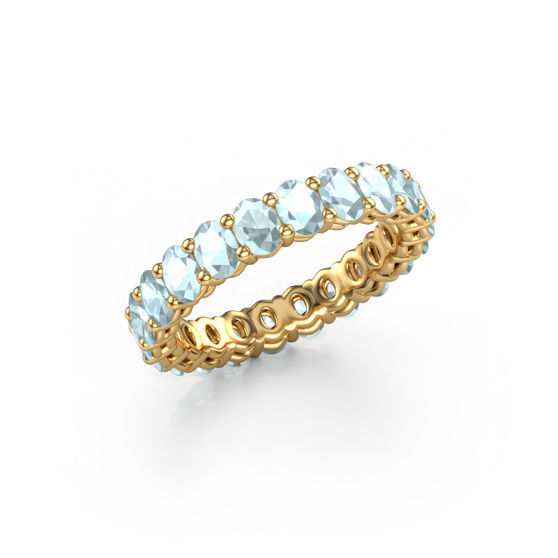 Image of Stackable ring Heddy OVL 3x4 585 gold Aquamarine 4x3 mm