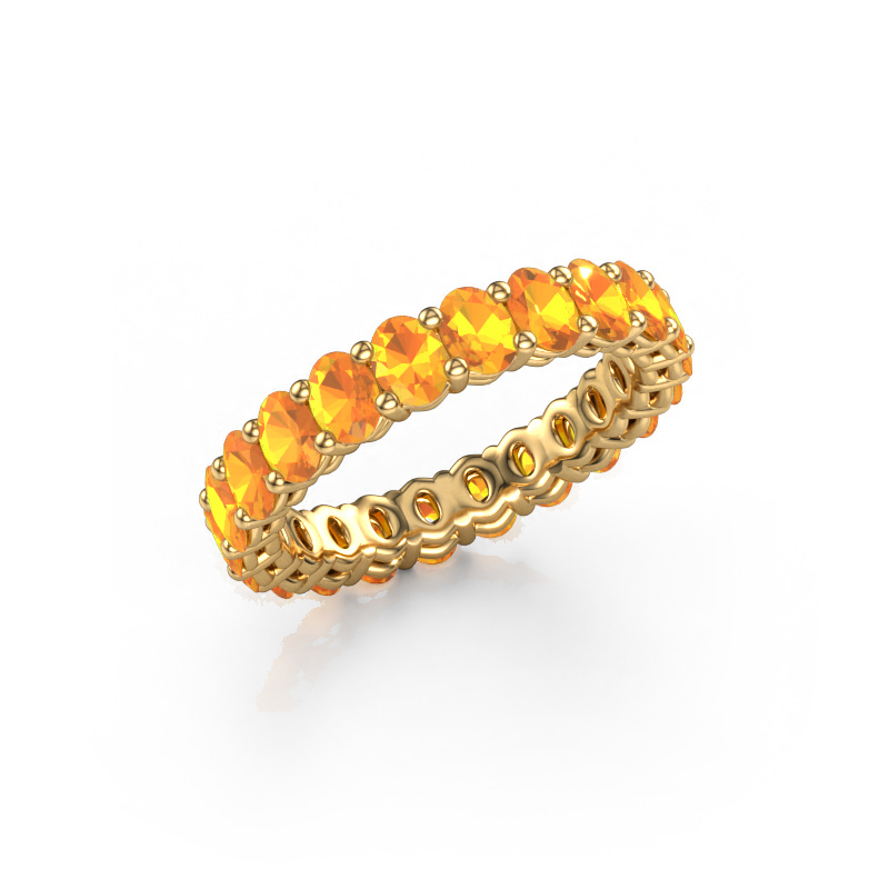 Image of Stackable ring Heddy OVL 3x4 585 gold Citrin 4x3 mm