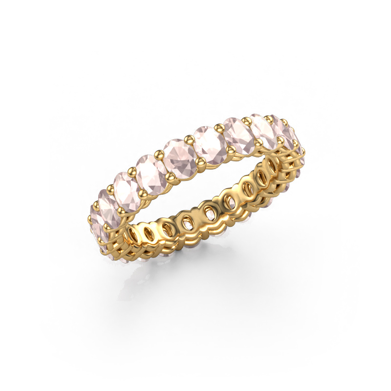 Image of Stackable ring Heddy OVL 3x4 585 gold Morganite champagne 4x3 mm