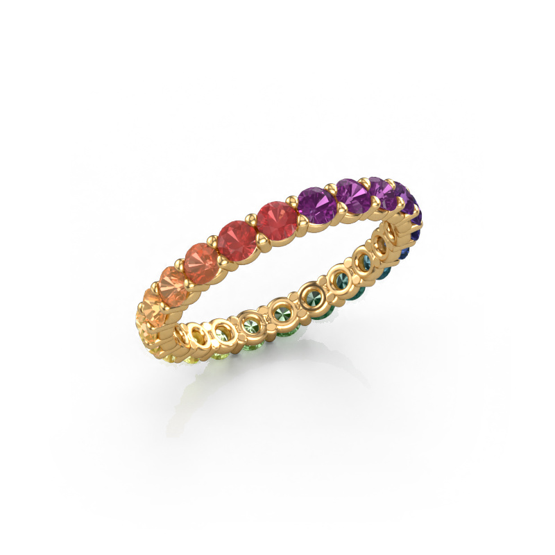 Image of Stackable ring Heddy rnd 2.7 585 gold Rainbow sapphire 1 2.7 mm