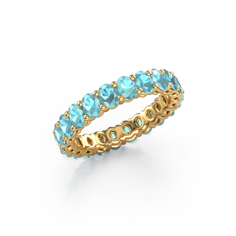Image of Stackable ring Heddy OVL 3x4 585 gold Blue topaz 4x3 mm