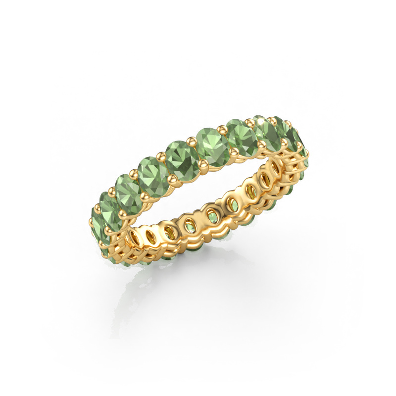 Afbeelding van Aanschuifring Heddy OVL 3x4 585 goud Toermalijn groen 4x3 mm