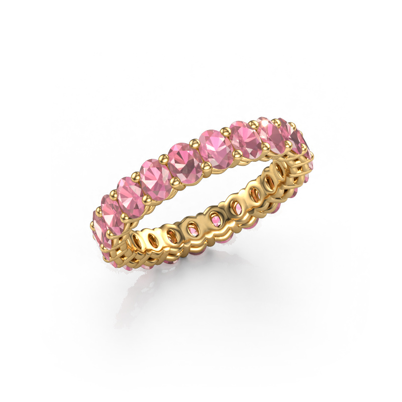 Image of Stackable ring Heddy OVL 3x4 585 gold Tourmaline pink 4x3 mm