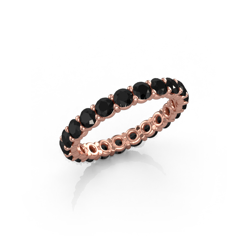 Bild von Ring Heddy rnd 2.9 585 Roségold Schwarz Diamant 2.394 crt