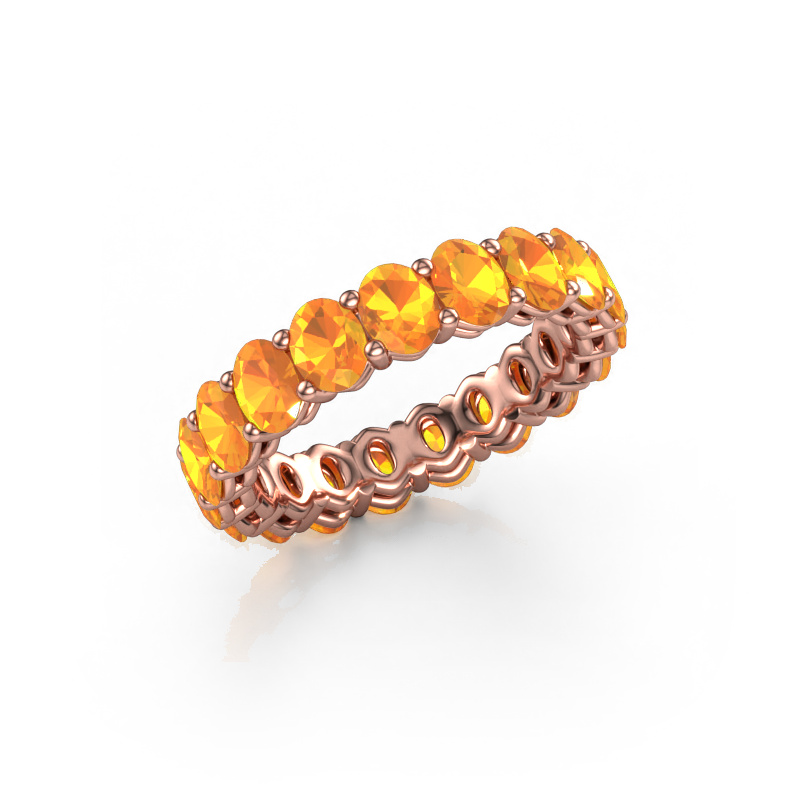 Image de Bague superposable Heddy OVL 3.5x4.5 585 or rose Citrine 4.5x3.5 mm