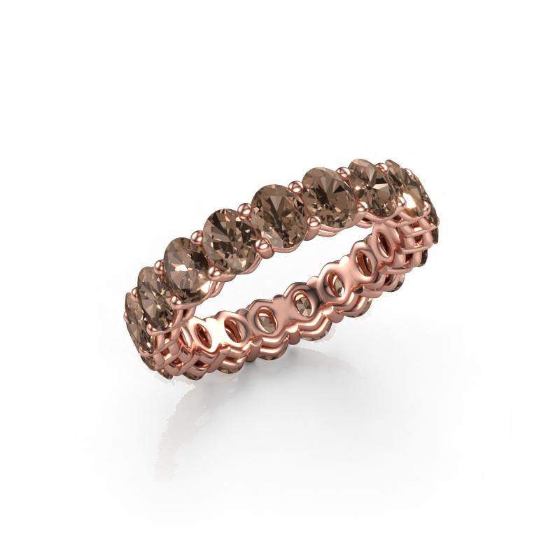Image of Stackable ring Heddy OVL 3.5x4.5 585 rose gold Brown diamond 3.990 crt