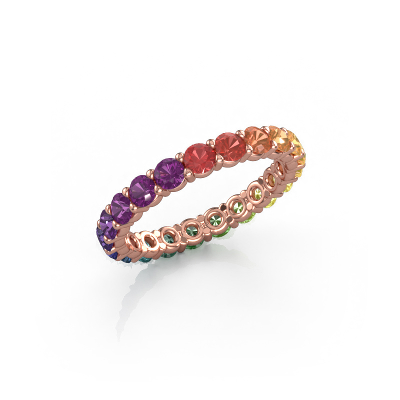 Image of Ring Heddy rnd 2.9 585 rose gold Rainbow sapphire 1 2.9 mm