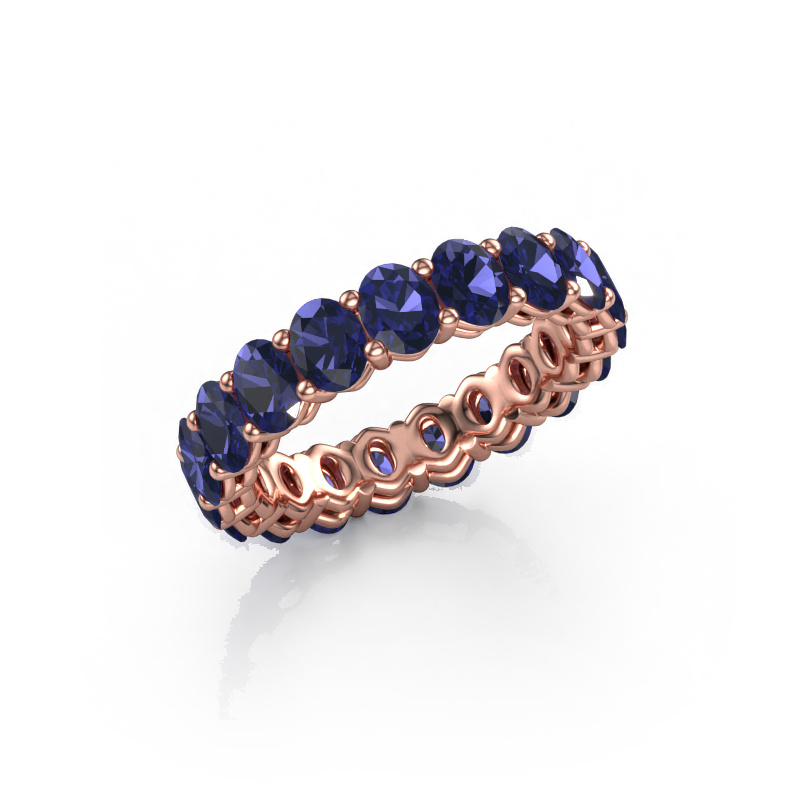 Image of Stackable ring Heddy OVL 3.5x4.5 585 rose gold Sapphire 4.5x3.5 mm