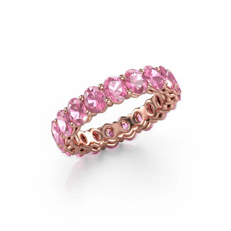 Image of Stackable ring Heddy OVL 3.5x4.5 585 rose gold Pink sapphire 4.5x3.5 mm