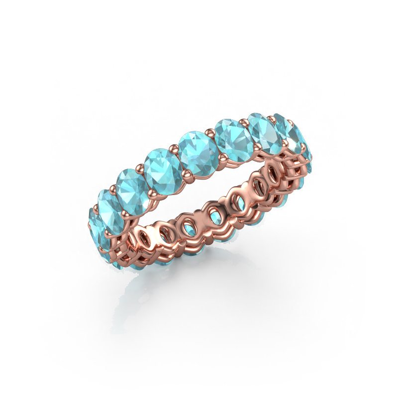 Image of Stackable ring Heddy OVL 3.5x4.5 585 rose gold Blue topaz 4.5x3.5 mm