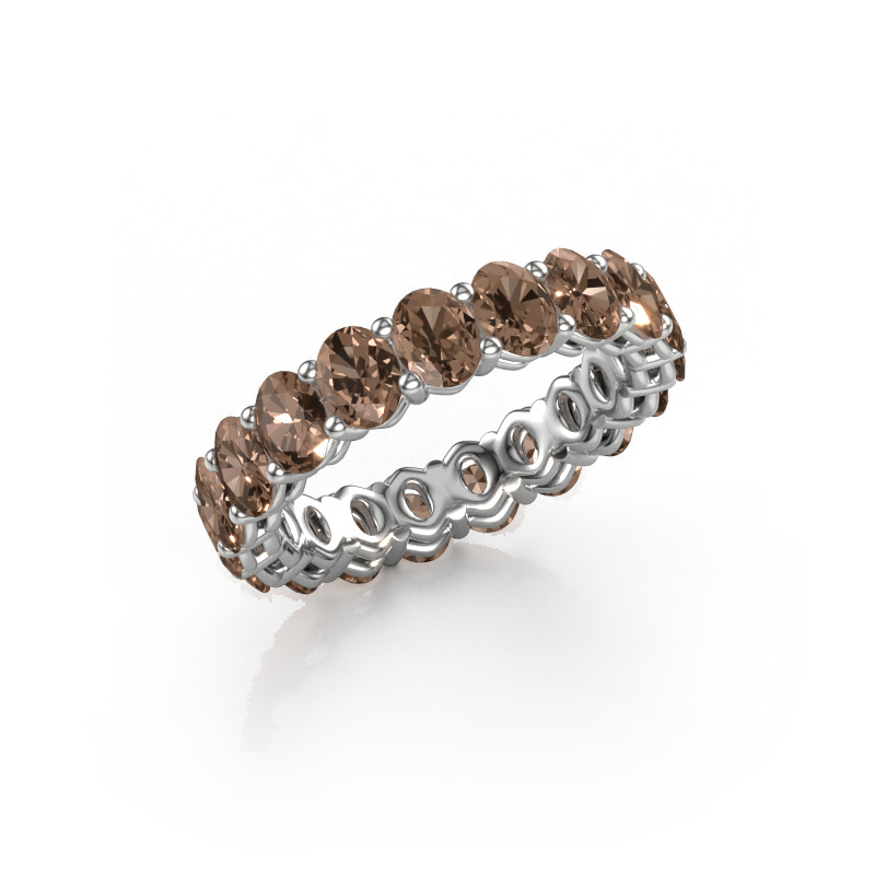 Image of Stackable ring Heddy OVL 3.5x4.5 585 white gold Brown diamond 3.990 crt