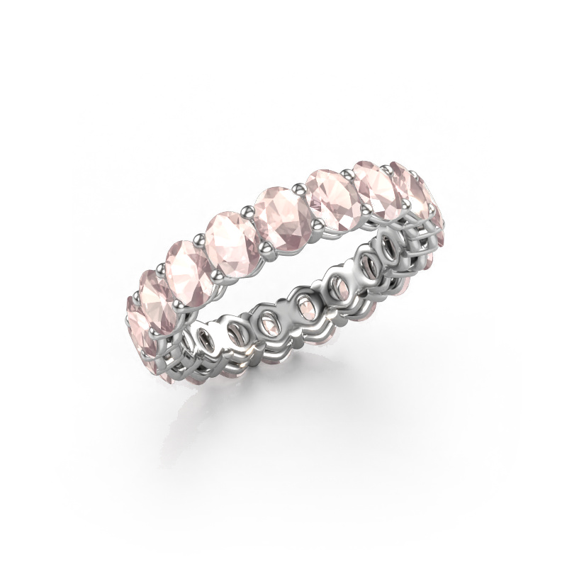 Image of Stackable ring Heddy OVL 3.5x4.5 585 white gold Morganite champagne 4.5x3.5 mm