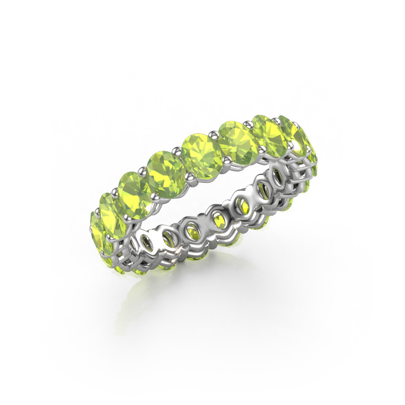 Image of Stackable ring Heddy OVL 3.5x4.5 585 white gold Peridot 4.5x3.5 mm