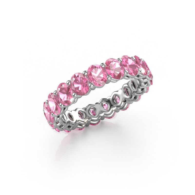 Image of Stackable ring Heddy OVL 3.5x4.5 585 white gold Pink sapphire 4.5x3.5 mm