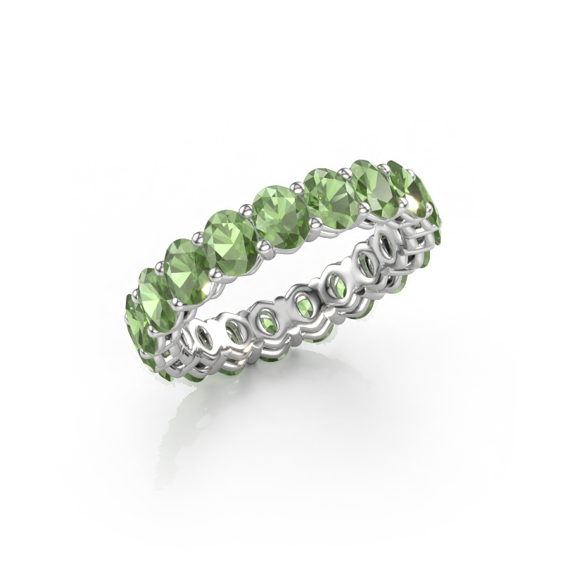Bild av Stapelbar ring Heddy OVL 3.5x4.5 585 vitt guld Grön turmalin 4.5x3.5 mm