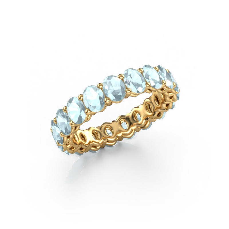 Image of Stackable ring Heddy OVL 3.5x4.5 585 gold Aquamarine 4.5x3.5 mm