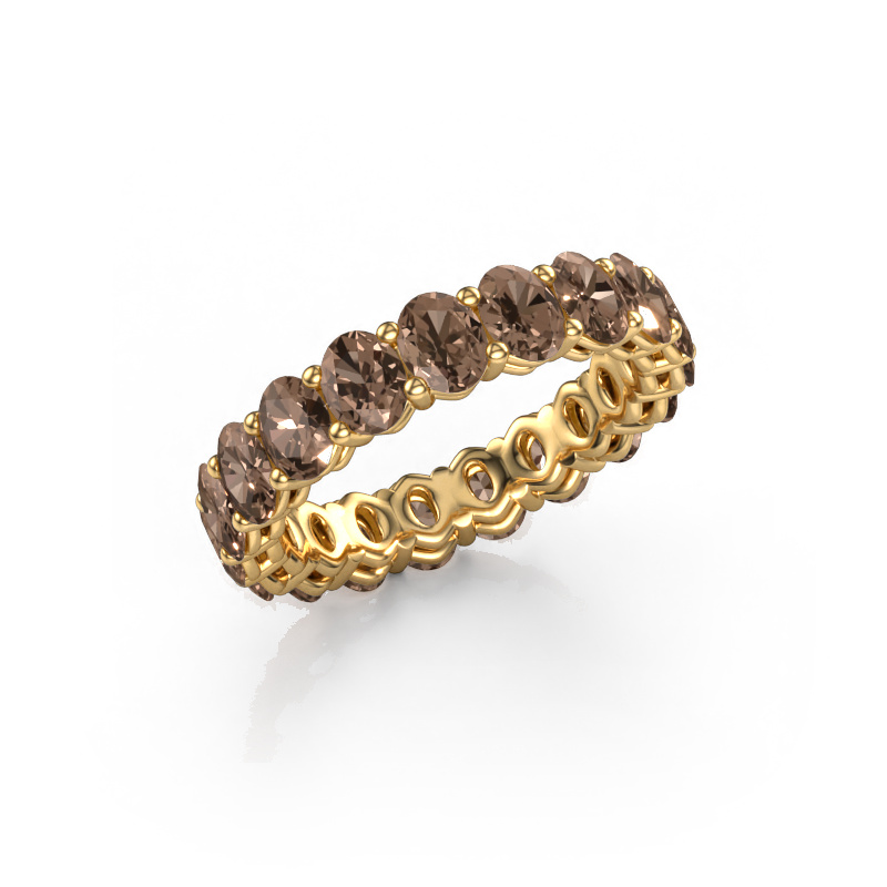Image of Stackable ring Heddy OVL 3.5x4.5 585 gold Brown diamond 3.990 crt