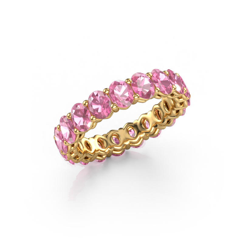 Image of Stackable ring Heddy OVL 3.5x4.5 585 gold Pink sapphire 4.5x3.5 mm