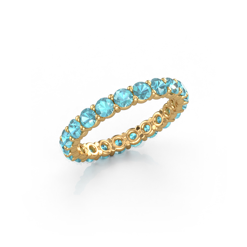 Afbeelding van Ring Heddy rnd 2.9 585 goud Blauw topaas 2.9 mm