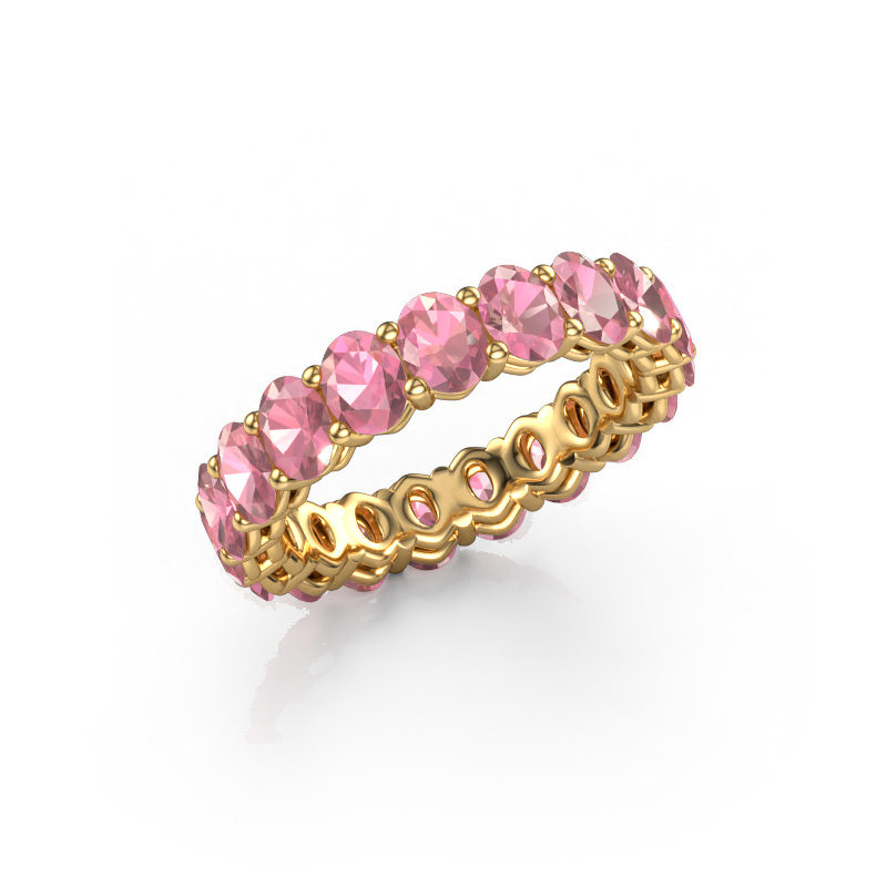 Image of Stackable ring Heddy OVL 3.5x4.5 585 gold Tourmaline pink 4.5x3.5 mm