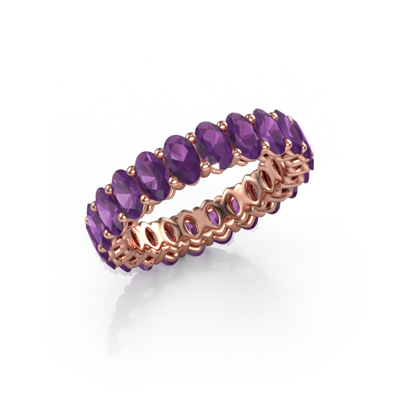 Bild von Vorsteckring Heddy OVL 3x5 585 Roségold Amethyst 5x3 mm