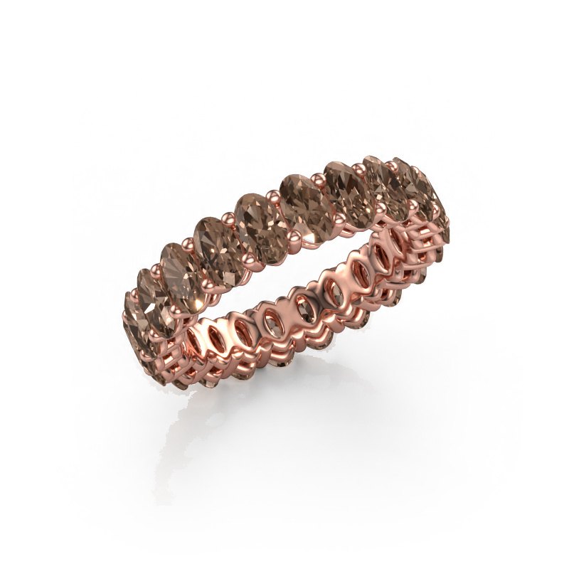 Image of Stackable ring Heddy OVL 3x5 585 rose gold Brown diamond 5.06 crt