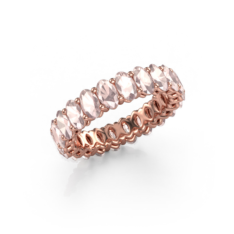 Image of Stackable ring Heddy OVL 3x5 585 rose gold Morganite champagne 5x3 mm