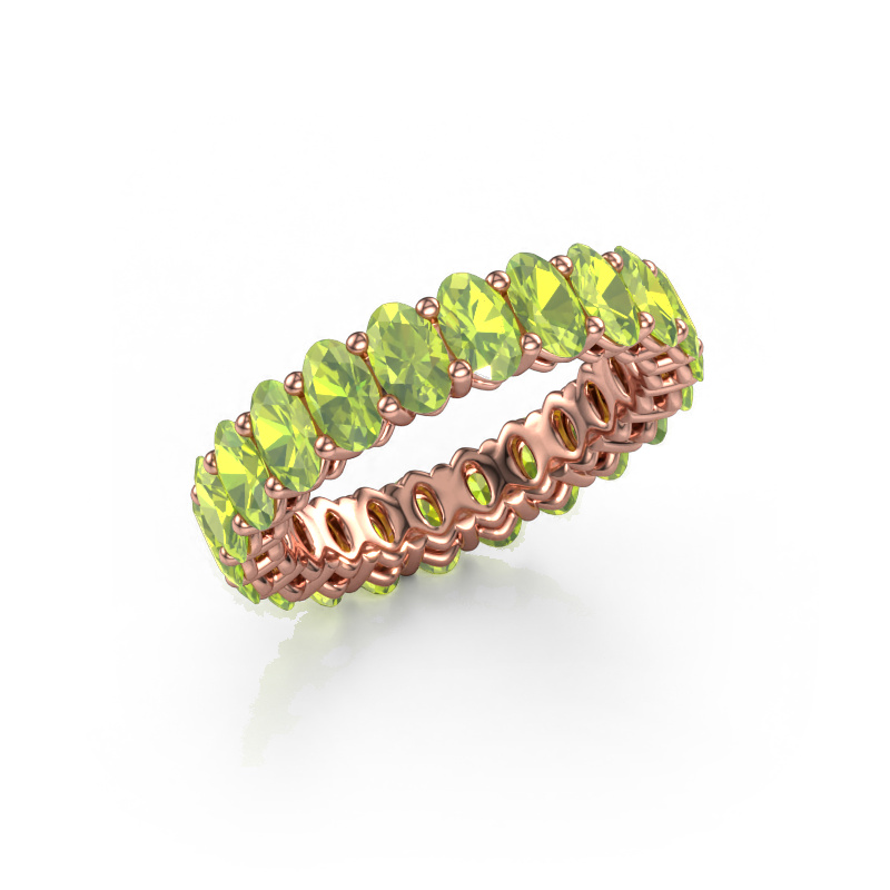 Image of Stackable ring Heddy OVL 3x5 585 rose gold Peridot 5x3 mm