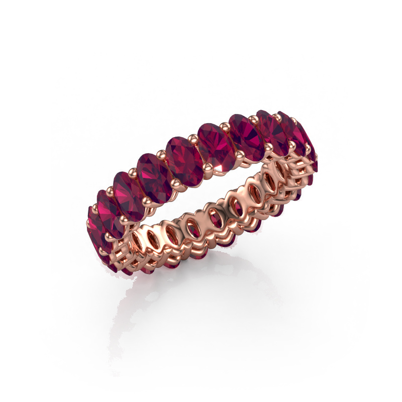 Image of Stackable ring Heddy OVL 3x5 585 rose gold Rhodolite 5x3 mm