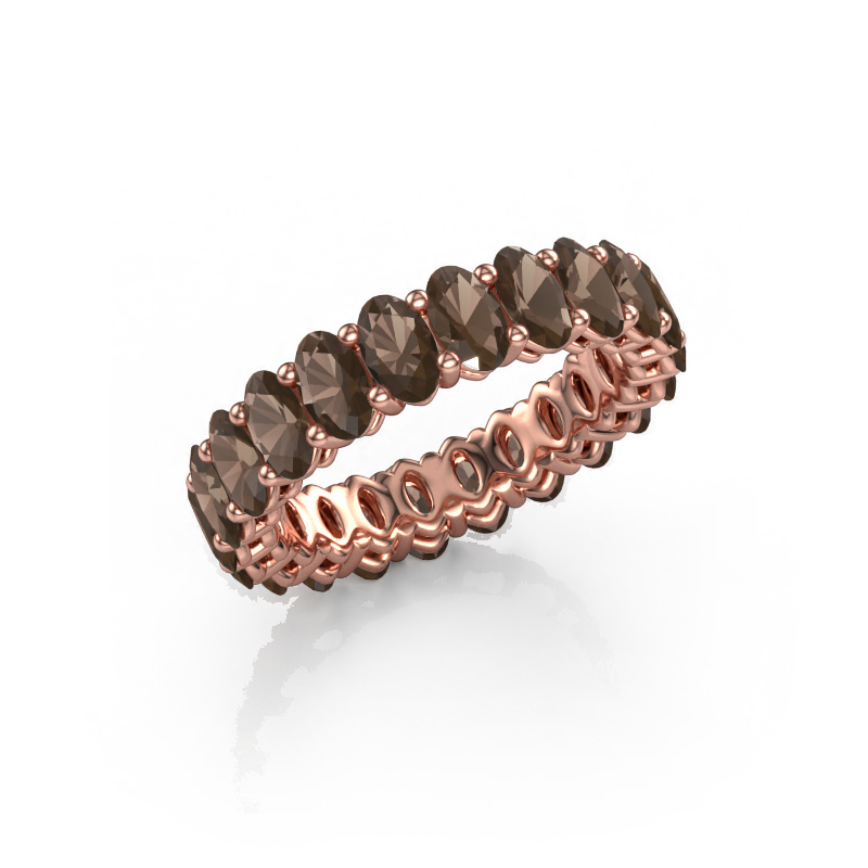 Image of Stackable ring Heddy OVL 3x5 585 rose gold Smokey quartz 5x3 mm