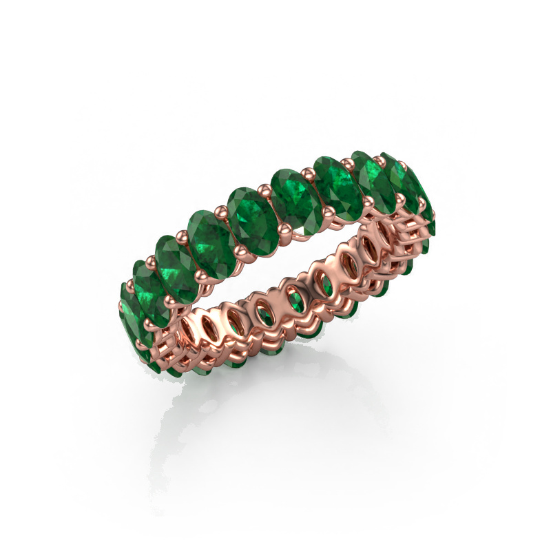 Image of Stackable ring Heddy OVL 3x5 585 rose gold Emerald 5x3 mm