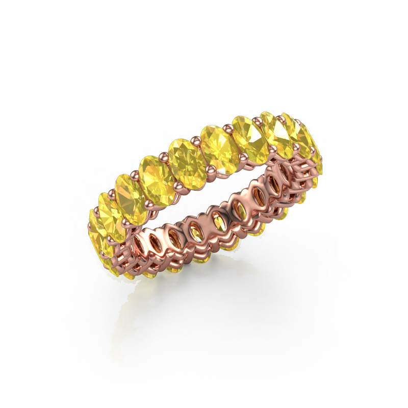 Image de Bague superposable Heddy OVL 3x5 585 or rose Saphir jaune 5x3 mm