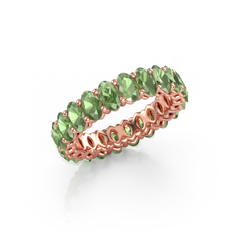Immagine di Anello componibile Heddy OVL 3x5 585 oro rosa Tormalina verde 5x3 mm