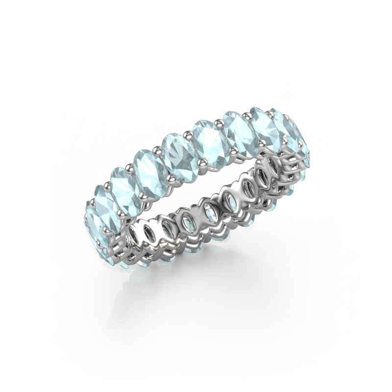 Image of Stackable ring Heddy OVL 3x5 585 white gold Aquamarine 5x3 mm