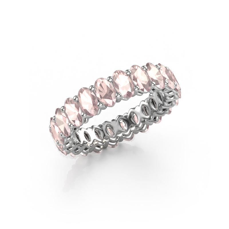 Image of Stackable ring Heddy OVL 3x5 585 white gold Morganite champagne 5x3 mm