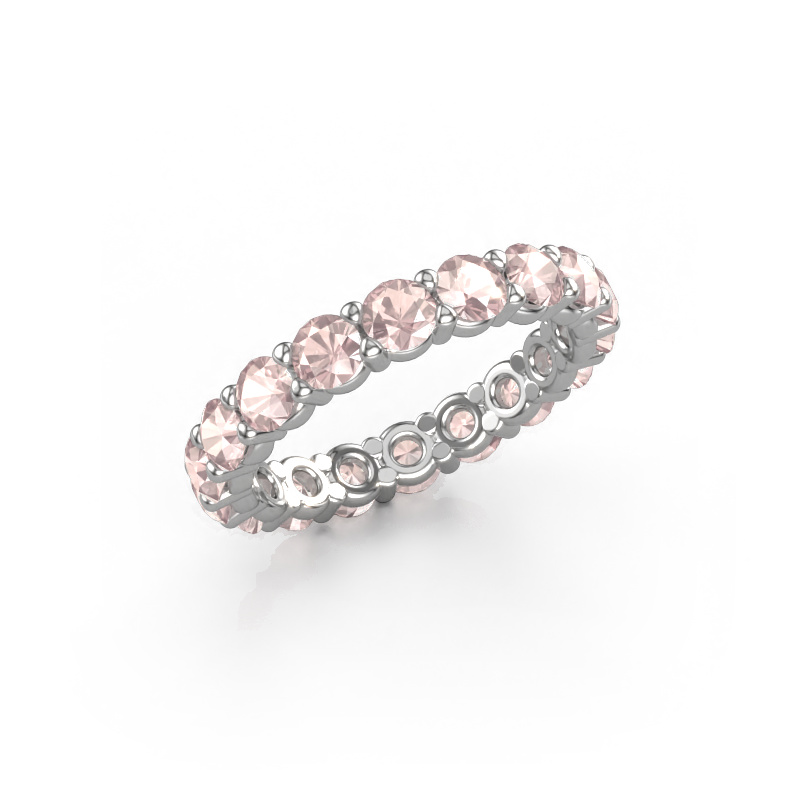 Image of Ring Heddy rnd 3.4 585 white gold Morganite champagne 3.4 mm