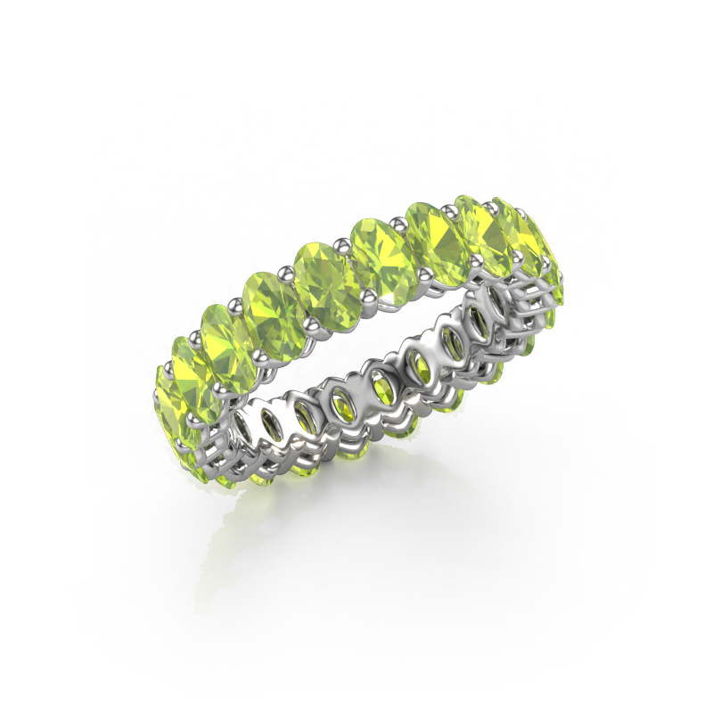 Image of Stackable ring Heddy OVL 3x5 585 white gold Peridot 5x3 mm