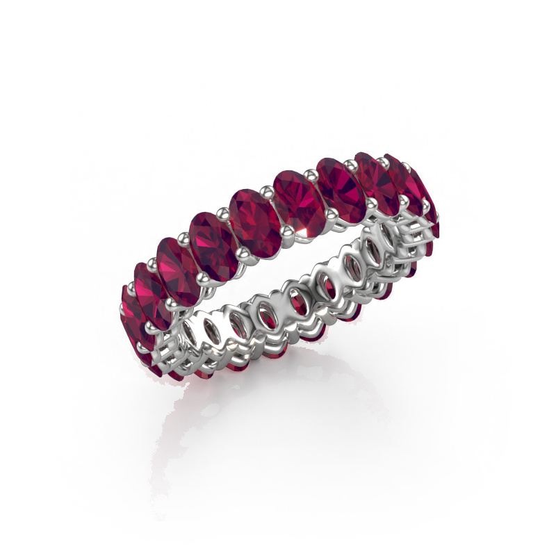 Image of Stackable ring Heddy OVL 3x5 585 white gold Rhodolite 5x3 mm