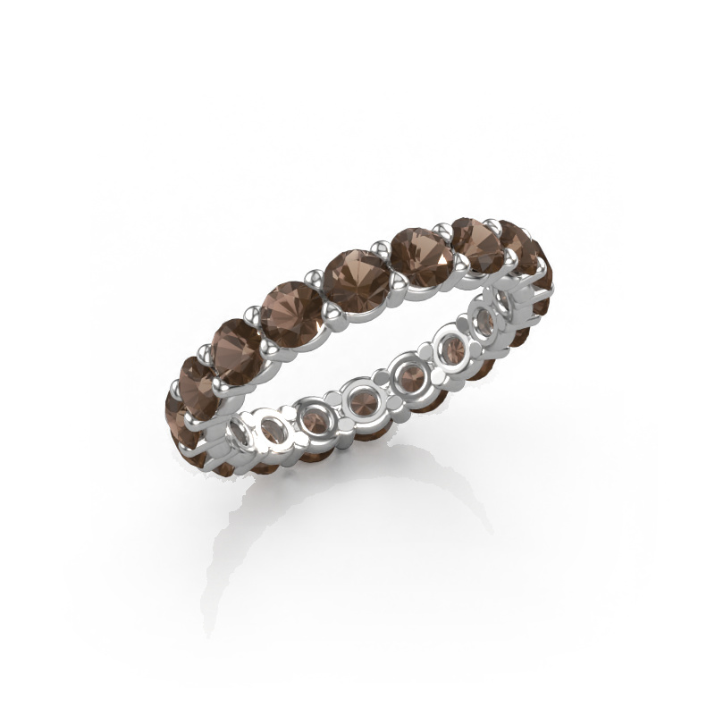 Image of Ring Heddy rnd 3.4 585 white gold Smokey quartz 3.4 mm