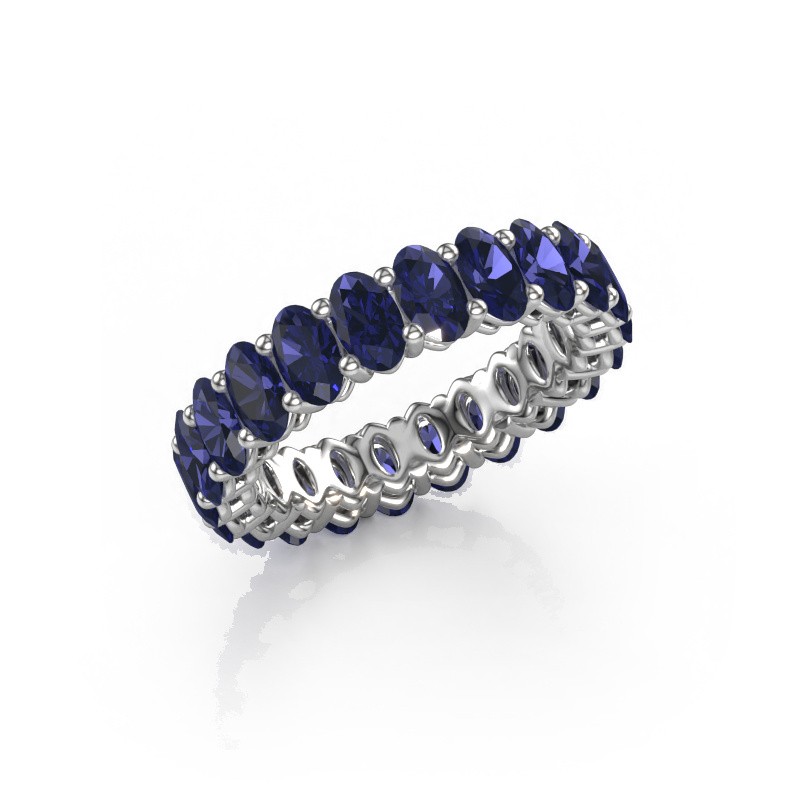 Image of Stackable ring Heddy OVL 3x5 585 white gold Sapphire 5x3 mm