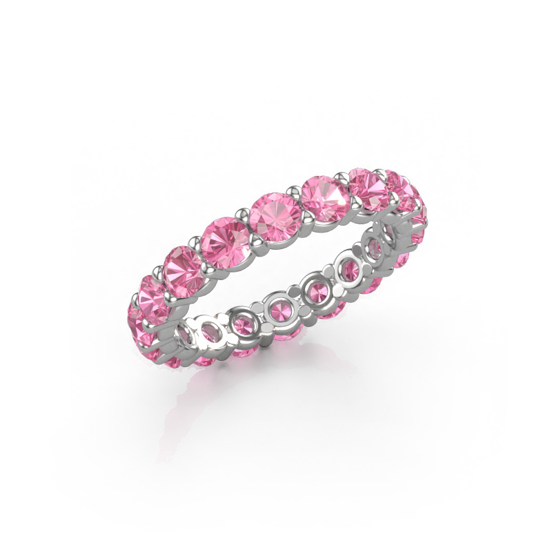 Image de Bague Heddy rnd 3.4 585 or blanc Saphir rose 3.4 mm