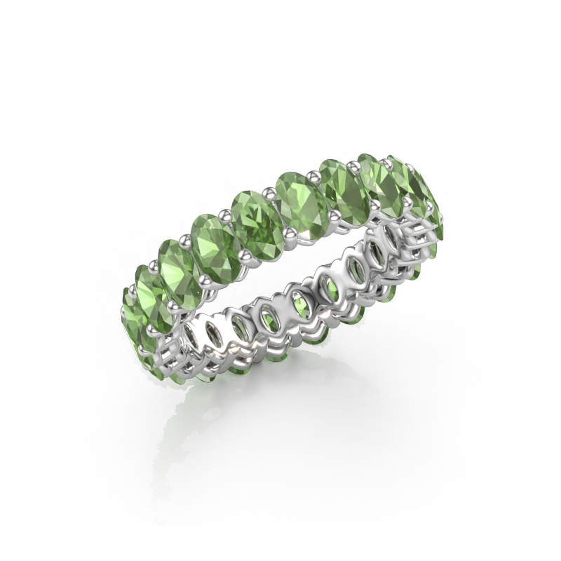 Immagine di Anello componibile Heddy OVL 3x5 585 oro bianco Tormalina verde 5x3 mm