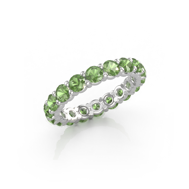 Immagine di Anello Heddy rnd 3.4 585 oro bianco Tormalina verde 3.4 mm