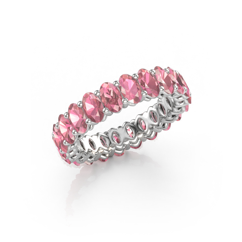 Immagine di Anello componibile Heddy OVL 3x5 585 oro bianco Tormalina rosa 5x3 mm