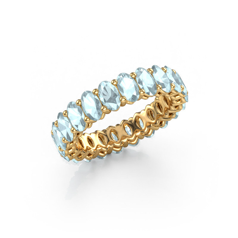 Image of Stackable ring Heddy OVL 3x5 585 gold Aquamarine 5x3 mm