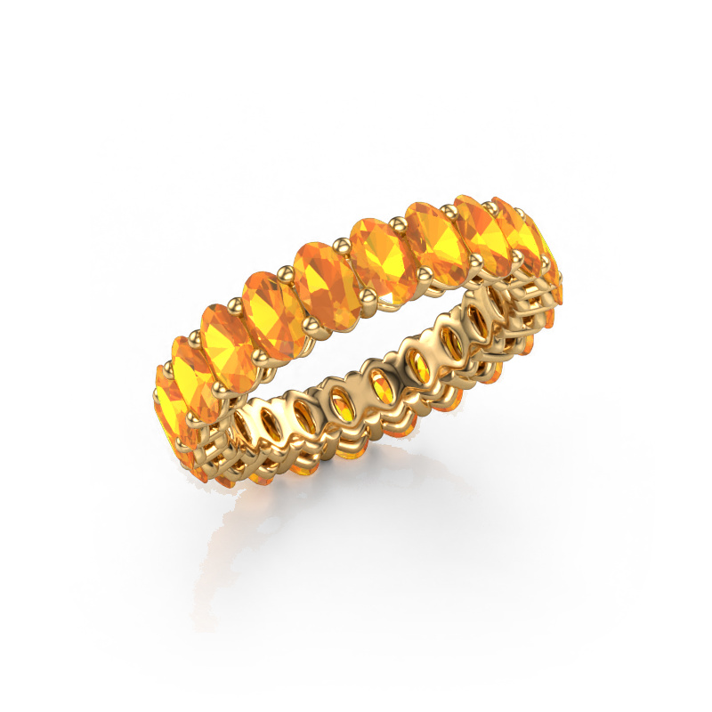 Image of Stackable ring Heddy OVL 3x5 585 gold Citrin 5x3 mm